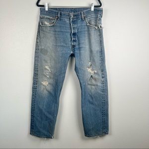 Levi’s 501 Distressed Work Jeans Button Fly 36
